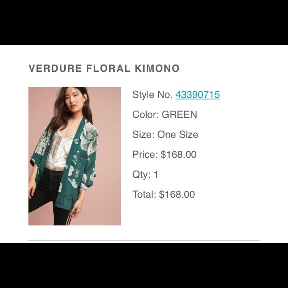 Green floral kimono - Excellent used condition